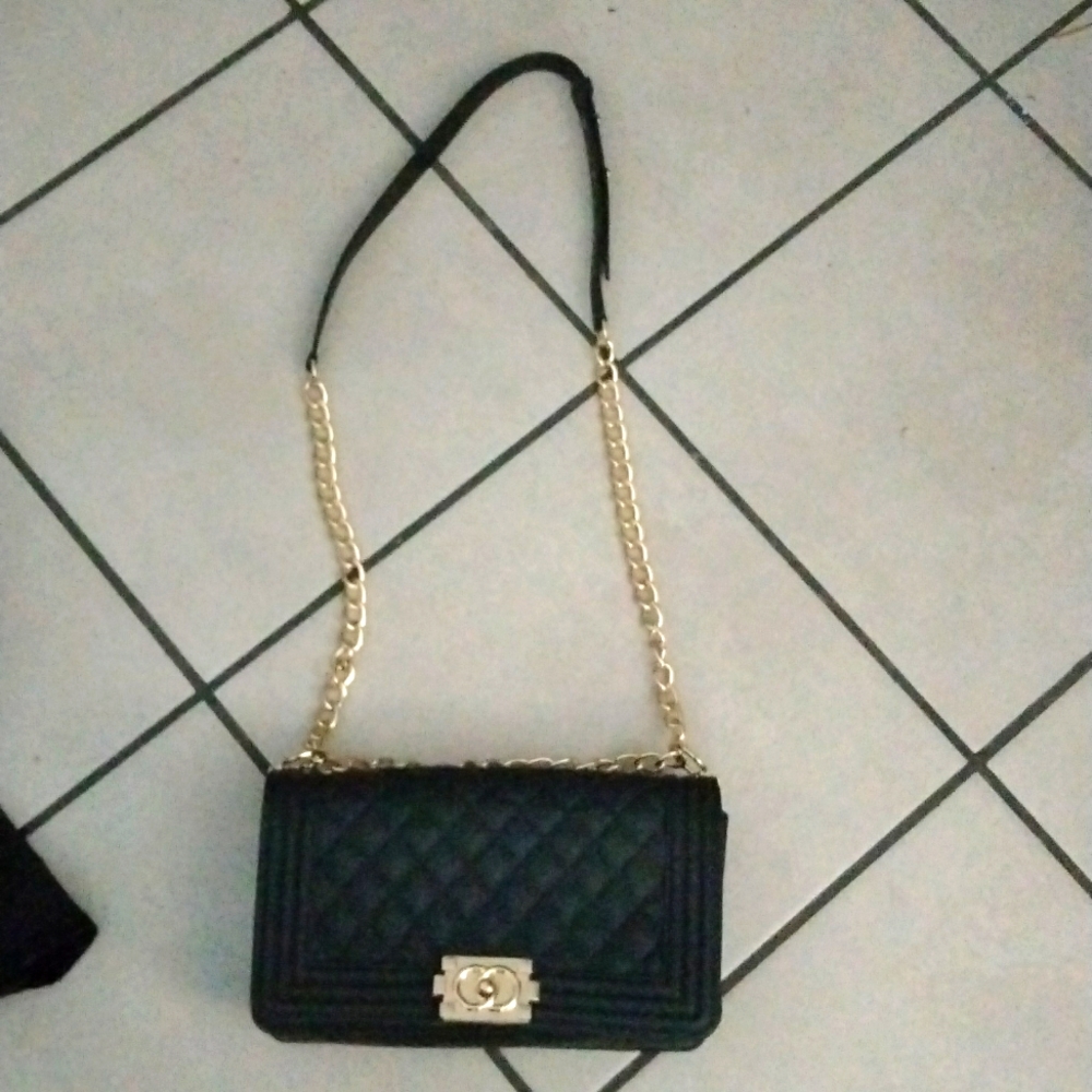 Black chain purse
